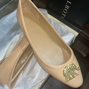 Talbots Leather flats elephant design